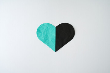 Paper heart on white background