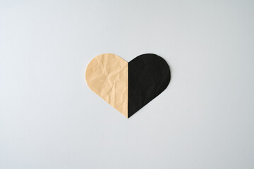Paper heart on white background