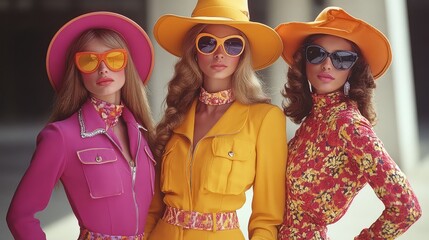 Bold 1970s Women's Fashion in Vibrant Canvas Trends