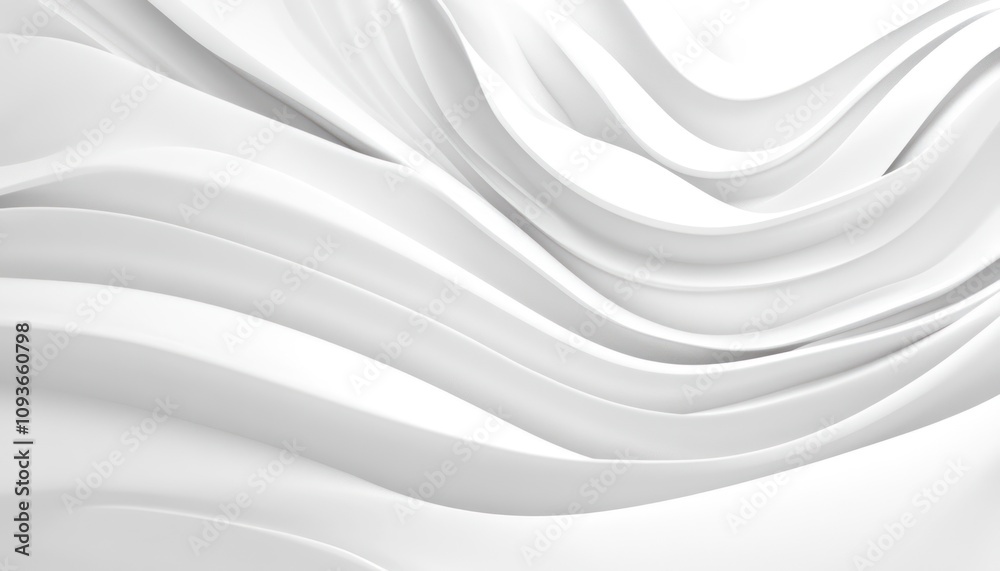 Aufkleber abstract white wavy surface with curved lines and smooth textures