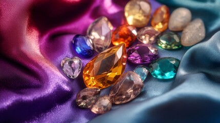 A Spectrum of Precious Gems on Luxurious Silk