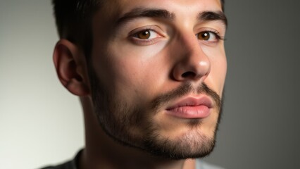 Fototapeta premium A man with the best small beard style, offering a minimalist appearance with a clean, modern fade.