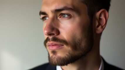 Obraz premium A modern take on small beard style, offering sharp lines and a clean, sleek finish for a sophisticated look.