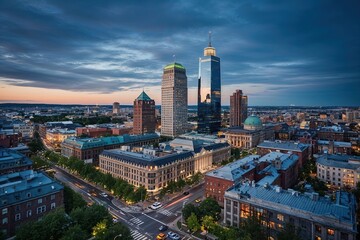 Naklejka premium Sustainable Urban Development and Climate Adaptation Strategies for Thriving Cities