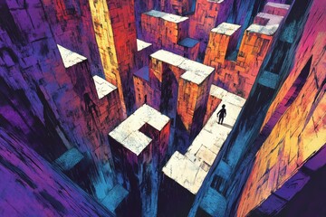 Fototapeta premium The Intrusive Maze, Schizophrenia