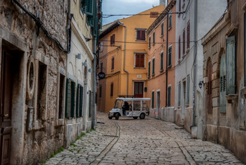 Beautifully landscaped streets and small squares in Rovinj, Istria, Croatia