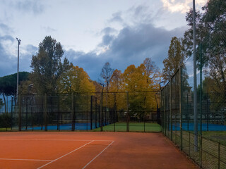 detail of a tennis court in italy