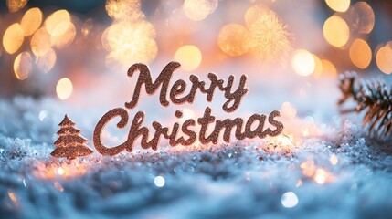 Merry Christmas text greeting card