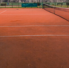 detail of a tennis court in italy