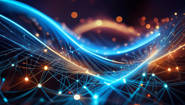 Close-Up of Digital Networks and Connectivity, Representing the Internet and Online Communication