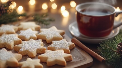 Xmas decorated Cookies in a cozy warm environment.