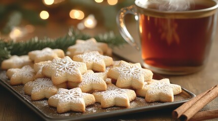 Xmas decorated Cookies in a cozy warm environment.