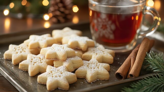 Xmas decorated Cookies in a cozy warm environment.