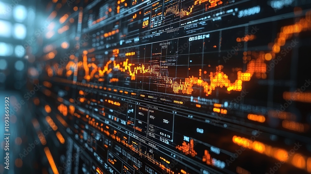 Poster Close-up of a Computer Screen Displaying Data and Graphs