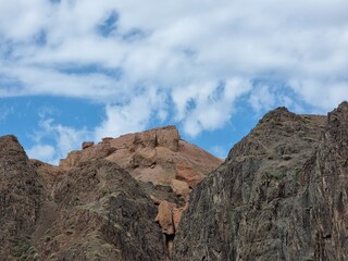 beautiful view of the mountain range in summer