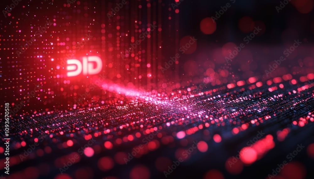 Poster Red and Blue Abstract Background with Digital Data