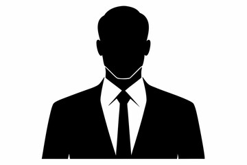 Black business man icon vector. Vector isolated on white background.  business man silhouette vector illustration