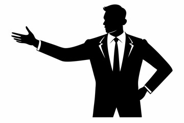 Black business man icon vector. Vector isolated on white background.  business man silhouette vector illustration