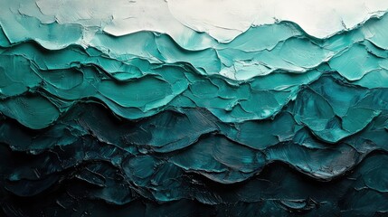 Mystical Grain Texture Background with Jade Turquoise Waves and Onyx Gradient Canvas