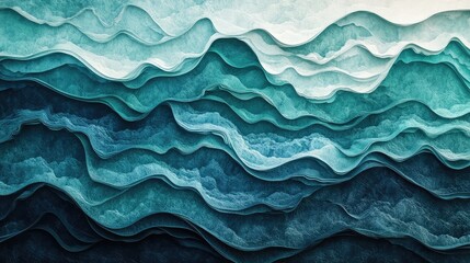 Mystical Grain Texture Background with Jade Turquoise Waves and Onyx Gradient Canvas