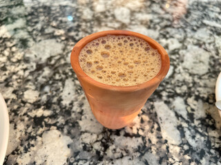 Kulhad Chai, Hot tea served in a clay cup