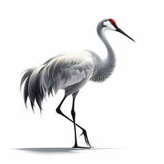 image of elegant crane bird image on white background © XIAOBING