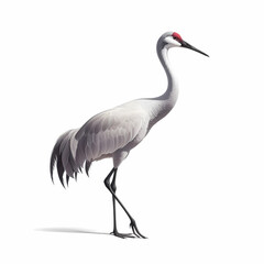 image of elegant crane bird image on white background © XIAOBING