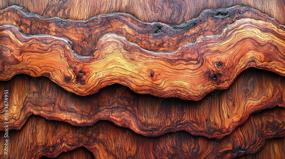 Poster abstract wood grain pattern with layered wavy textures
