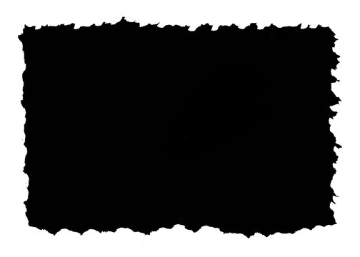 clipping mask black with uneven edges paper shape rectangle for photography grunge effect  photograph frame 