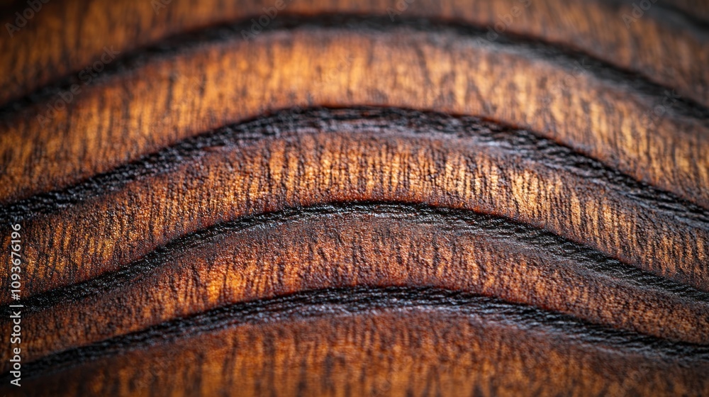 Poster close-up of wood grain with curved lines and texture