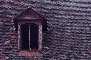 Dormer on the roof of house, Romania