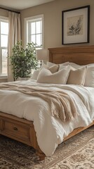 Cozy bedroom with natural light.