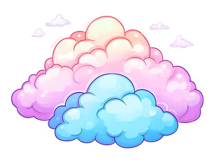 Obraz premium Transgender pride flag colors in fluffy clouds
