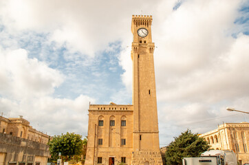 Fototapeta premium Mtarfa (L-Imtarfa) Imtarfa Clock Tower Tramuntana Region of Malta