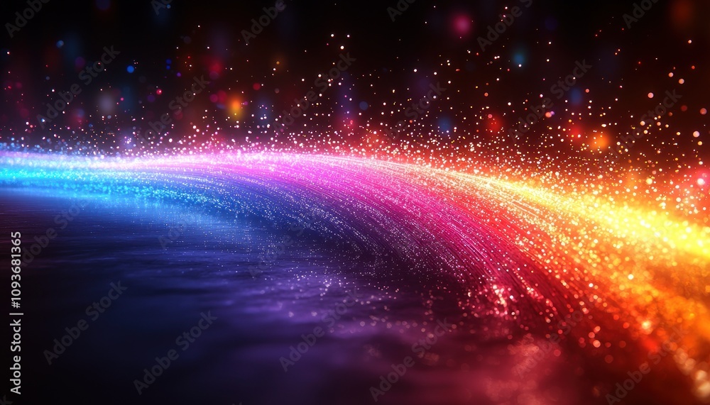 Aufkleber abstract colorful lights and sparkles on a dark background