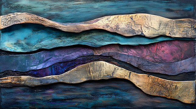 A modern mixed-media artwork integrating traditional and digital techniques.