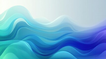 Fototapeta premium Abstract waves in blue and green hues create a calming visual effect.
