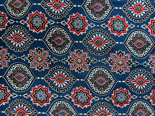 Digital seamless pattern block print batik fabric Ajrakh, Kutch | Gujarat Ajrakh Textile Design