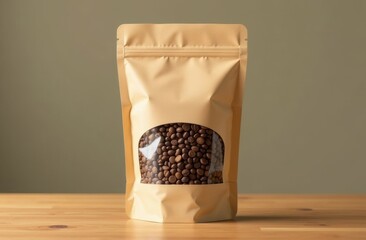 Stand-up pouch with transparent window for branding.