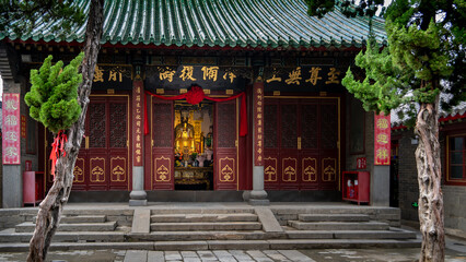 The Red Doorway of the temple in Yantai