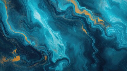 Abstract swirl pattern of dark blue, light blue with gold colors. Liquid art. Liquid swirl pattern.