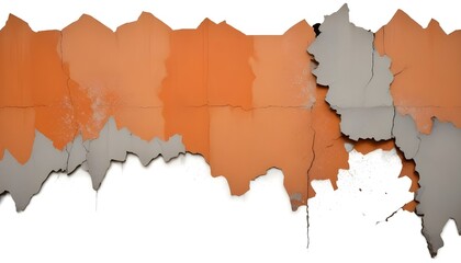 Cracked concrete wall with peeling paint