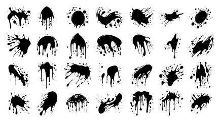High-impact splatter patterns – versatile black vector elements