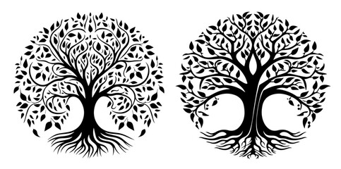 elegant tree of life designs with intricate leaves