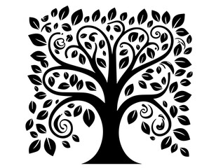 Obraz premium artistic tree compositions with detailed linework and bold shapes