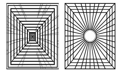 collection of monochrome abstract patterns with irregular block shapes