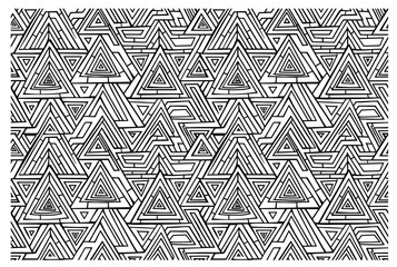 Abstract geometric pattern in line art – black vector design