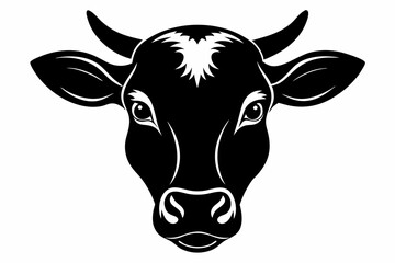 Cow head silhouette. Cow head icon vector illustration. bull head silhouette icon vector