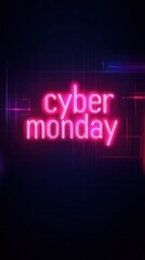 Fototapeta premium Eye-catching banner design with neon text 