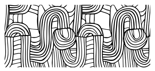 abstract artistic patterns collection with intricate details – black vector